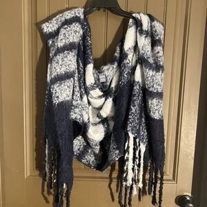 Aerie Oversized Buffalo Plaid Blanket Scarf Cozy Warm Boho 22x88in 72w/o Fringe